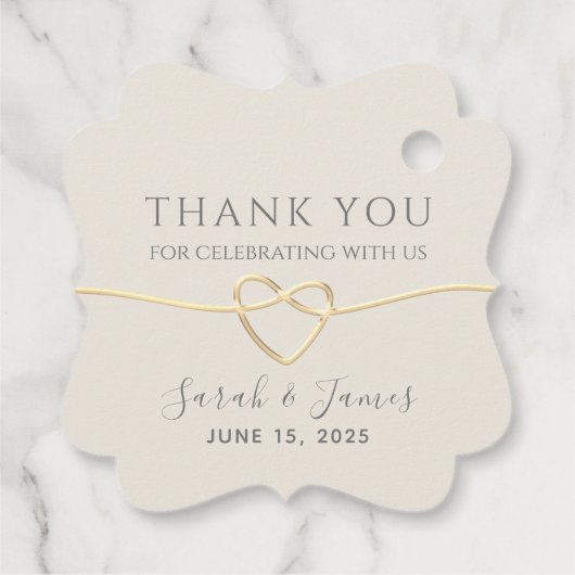 Ivoor en gouden bruiloft bedankt bedankjes labels (Achterkant)