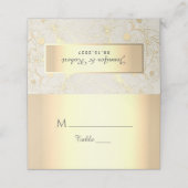 Ivoor- en gouden bruiloft plaatskaartje (Buitenkant ongevouwen)