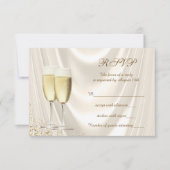 Ivoor en gouden champagne RSVP (Voorkant)