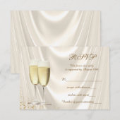 Ivoor en gouden champagne RSVP (Voorkant / Achterkant)