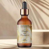 Ivoor en Gouden Folie Cosmetica Dropper Fles Label