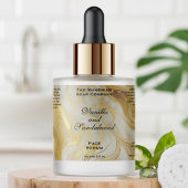 Ivoor en Gouden Folie Cosmetica Dropper Fles Label