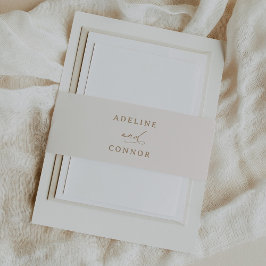 Ivoor en Gouden Kalligrafie Bruiloft Uitnodigingen Wikkel