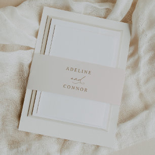 Ivoor en Gouden Kalligrafie Bruiloft Uitnodigingen Wikkel