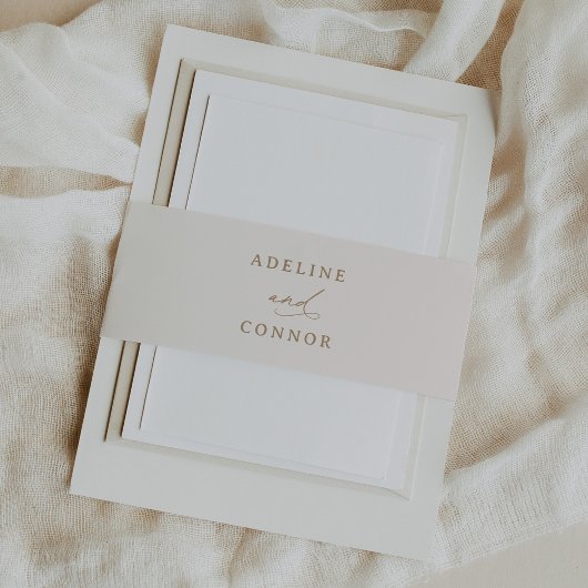 Ivoor en Gouden Kalligrafie Bruiloft Uitnodigingen Wikkel