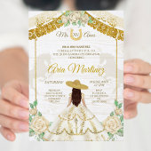 Ivoor- en gouden Rozen Mis Quince Kaart