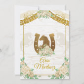 Ivoor- en gouden Rozen Mis Quince Kaart (Achterkant)