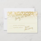 Ivoor en gouden Sparkle Lights RSVP (Voorkant)