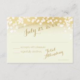 Ivoor en gouden Sparkle Lights RSVP Kaartje
