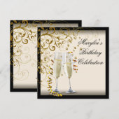 Ivoor- en goudfeest kaart (Voorkant / Achterkant)