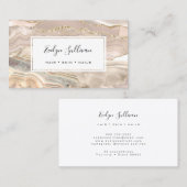 ivoor en goudglitteragaat visitekaartje (Voorkant / Achterkant)