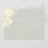 Ivoor en Grijs Bloemen RSVP-Kaart Uitnodiging Briefkaart (Achterkant)