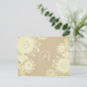 Ivoor en Grijs  Bloemen RSVP-Kaart Uitnodiging Briefkaart