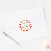 Ivoor en harten Verloving of bruiloft gunst Ronde Sticker (Envelop)