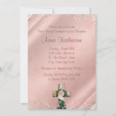 Ivoor en Koraal Roze Eerste Communie Kaart (Achterkant)