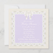 Ivoor en lavendel Baby Girl Shower Kaart (Achterkant)