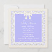 Ivoor en lavendel baby meisje douche kaart (Achterkant)