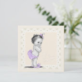 Ivoor en lavendel Baby shower Kaart (Staand voorkant)