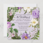 Ivoor en Lavendel Rozen Botanische Bloemen Kaart (Voorkant)