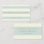 Ivoor en Mint Groene Streeppatroon Visitekaartje (Voorkant / Achterkant)