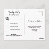 Ivoor- en Paarse hydrangeas | Paarse RSVP Briefkaart (Achterkant)