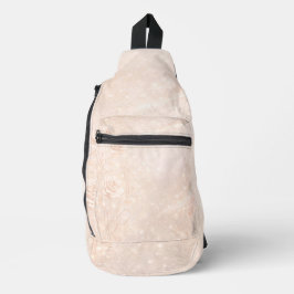 Ivoor en rosegoud accentueren bloemen AI-kunst Sling Bag