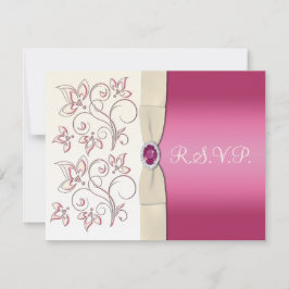 Ivoor en Roze Antwoordkaart RSVP Kaartje