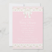 Ivoor en roze  Baby Girl Shower Kaart (Achterkant)