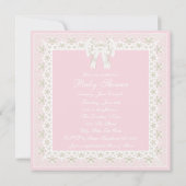 Ivoor en roze Baby shower Kaart (Achterkant)