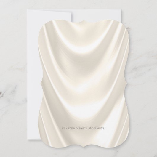 Ivoor en Roze Kruis Eerste Communie Satijn Glitter Kaart (Achterkant)