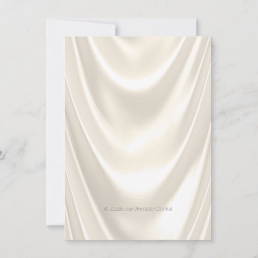 Ivoor en roze kruis Eerste Communie Satijn Kaart (Achterkant)