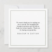 Ivoor en Sage Bloemen Bruiloft Dank u kaart (Achterkant)