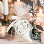 Ivoor en Sage Chic Floral Wedding Dank u Bedankjes Labels