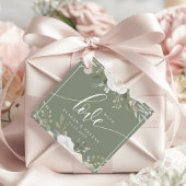 Ivoor en Salie Elegant Bloemen Bruiloft Bedankjes Labels