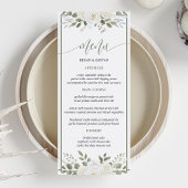 Ivoor en Salie Elegant Bloemen Bruiloft Menu