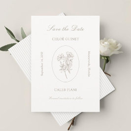 Ivoor en Taupe | Botanische Streep Plat Kaart