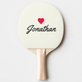 Ivoor en Warm Zwart Vintage Hart Handtekening Tafeltennisbatje