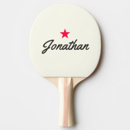 Ivoor en Warm Zwart Vintage Star Handtekening Tafeltennisbatje