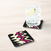 Ivoor- en warme roze avy strepen bier onderzetter (Rechterzijde)