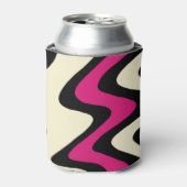 Ivoor- en warme roze avy strepen blikjeskoeler (Blikje Voorkant)