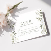 Ivoor en Wijze Elegante Bloemen Huwelijk RSVP