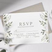 Ivoor en Wijze Elegante Bloemen Huwelijk RSVP