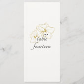 Ivoor en wit | Chic Faux Gold Floral Wedding Menu (Achterkant)