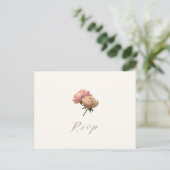 Ivoor en wit | Roos bruiloft RSVP Briefkaart (Staand voorkant)
