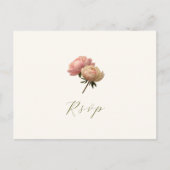 Ivoor en wit | Roos bruiloft RSVP Briefkaart (Voorkant)