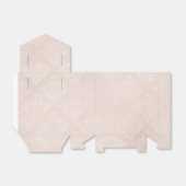 Ivoor en witte grunge vervaagde damast bedankdoosjes (Uitgevouwen)