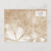  ivoor en witte sneeuwvlokken sparen de Datum Aankondigingskaart (Achterkant)