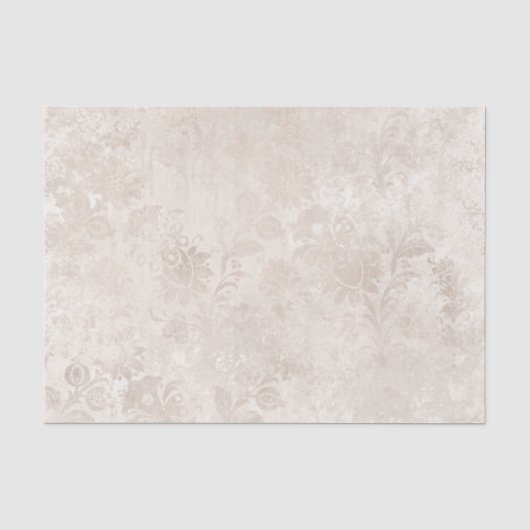 Ivoor en witte vintage damast tissuepapier (Voorkant)