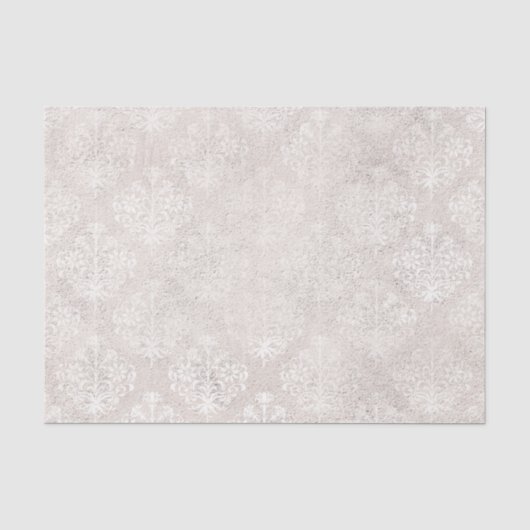 Ivoor en witte vintage damast tissuepapier (Voorkant)