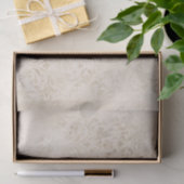 Ivoor en witte vintage damast tissuepapier (Geschenk)